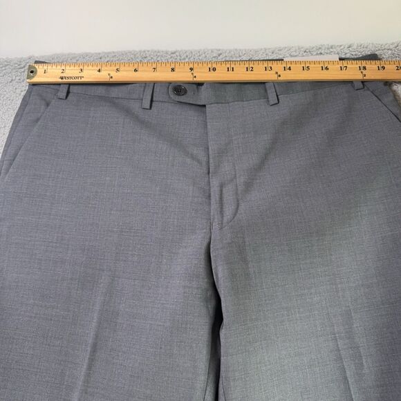 John Varvatos USA Pants‎ Mens 38 Gray Wool Blend Dress Slacks Unhemmed NWT - Picture 3 of 12
